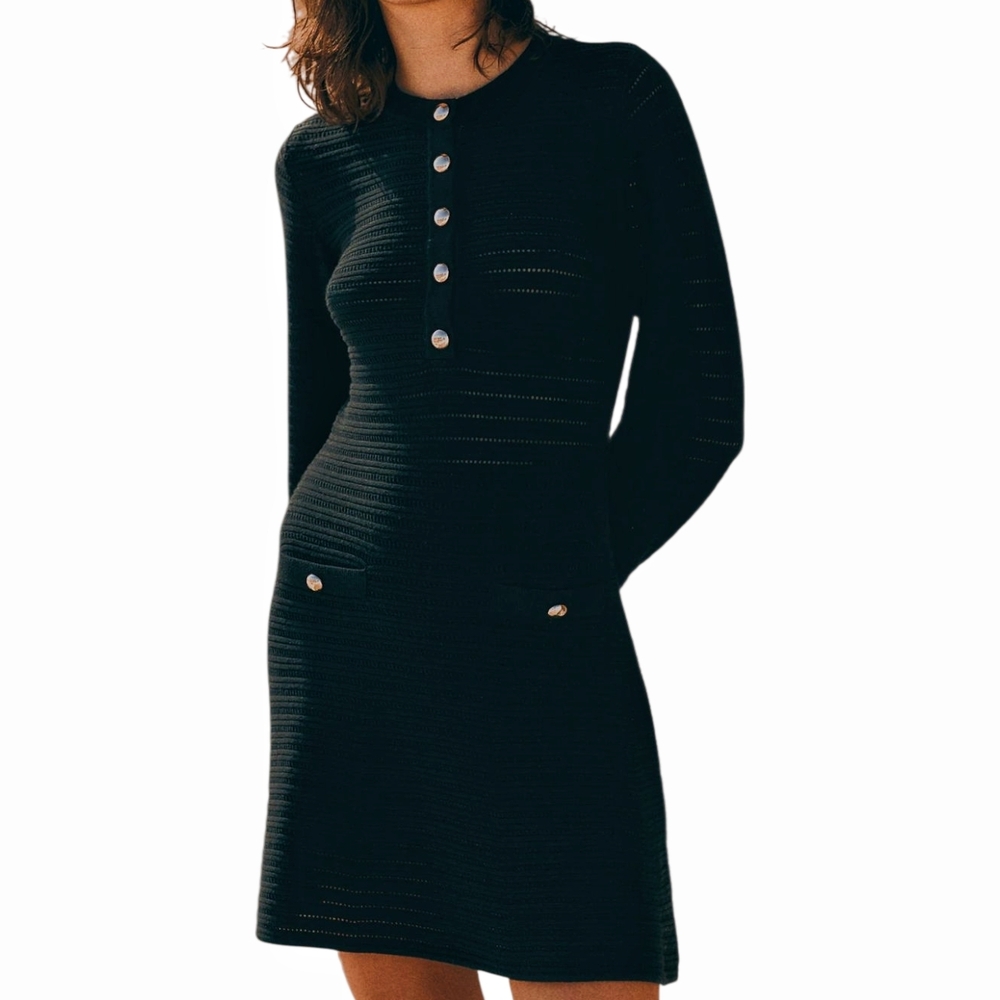 New!H&M Black Knit Dress.